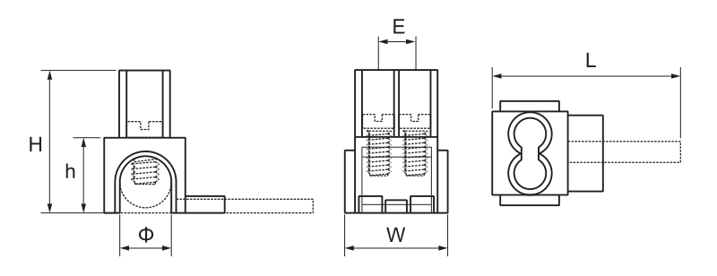 YC020 French Type Connectors dimension drawing