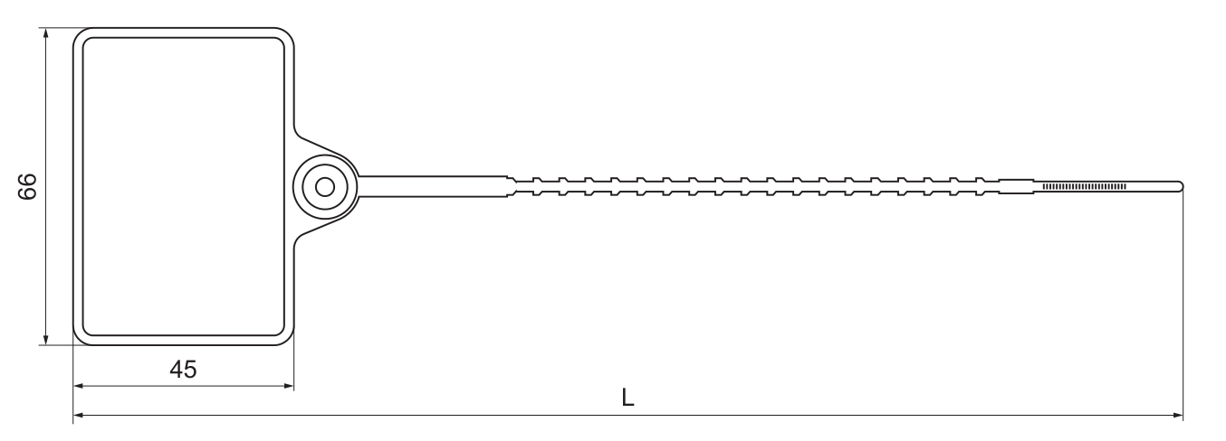 YOCL ELECTRIC YC-232 Plastic Security Seal dimension drawing